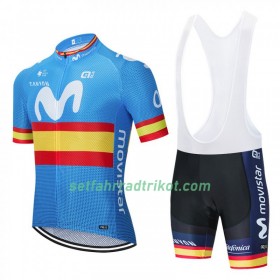 Fahrradbekleidung Radtrikot Kurzarm + Trägershorts 2020 Movistar Team N003